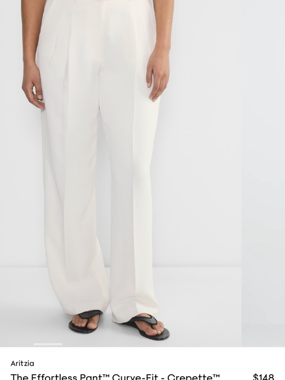Aritzia Crepe Wide-Leg Pants in Off-White